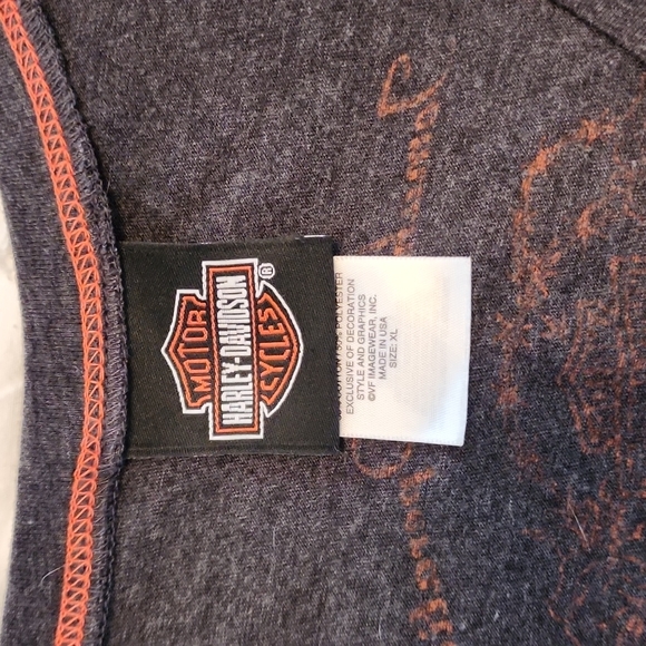 Womens Harley Davdison Grey Scoop Neck Long Sleeve Tee - Picture 5 of 7